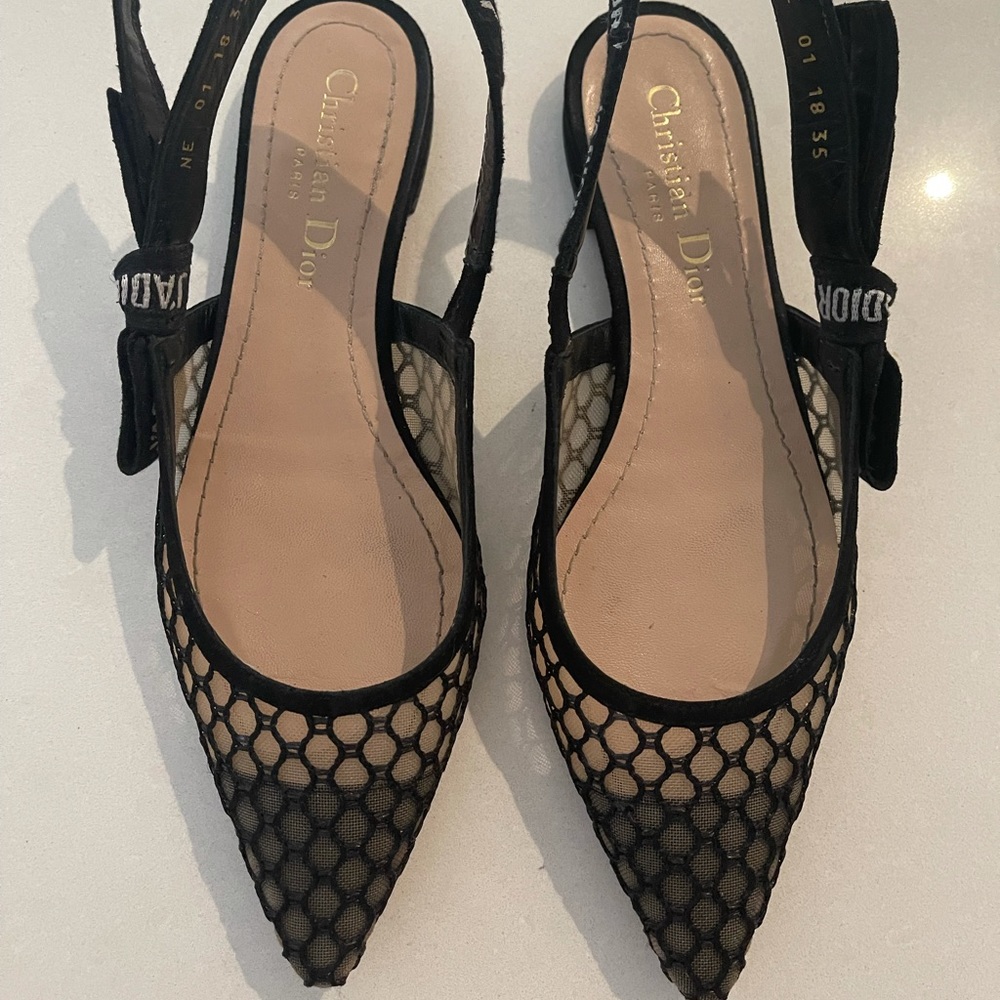 Dior J’adior mesh slingback flats 35/5